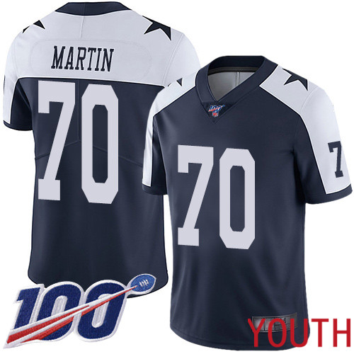 Youth Dallas Cowboys Limited Navy Blue Zack Martin Alternate 70 100th Season Vapor Untouchable Throwback NFL Jersey